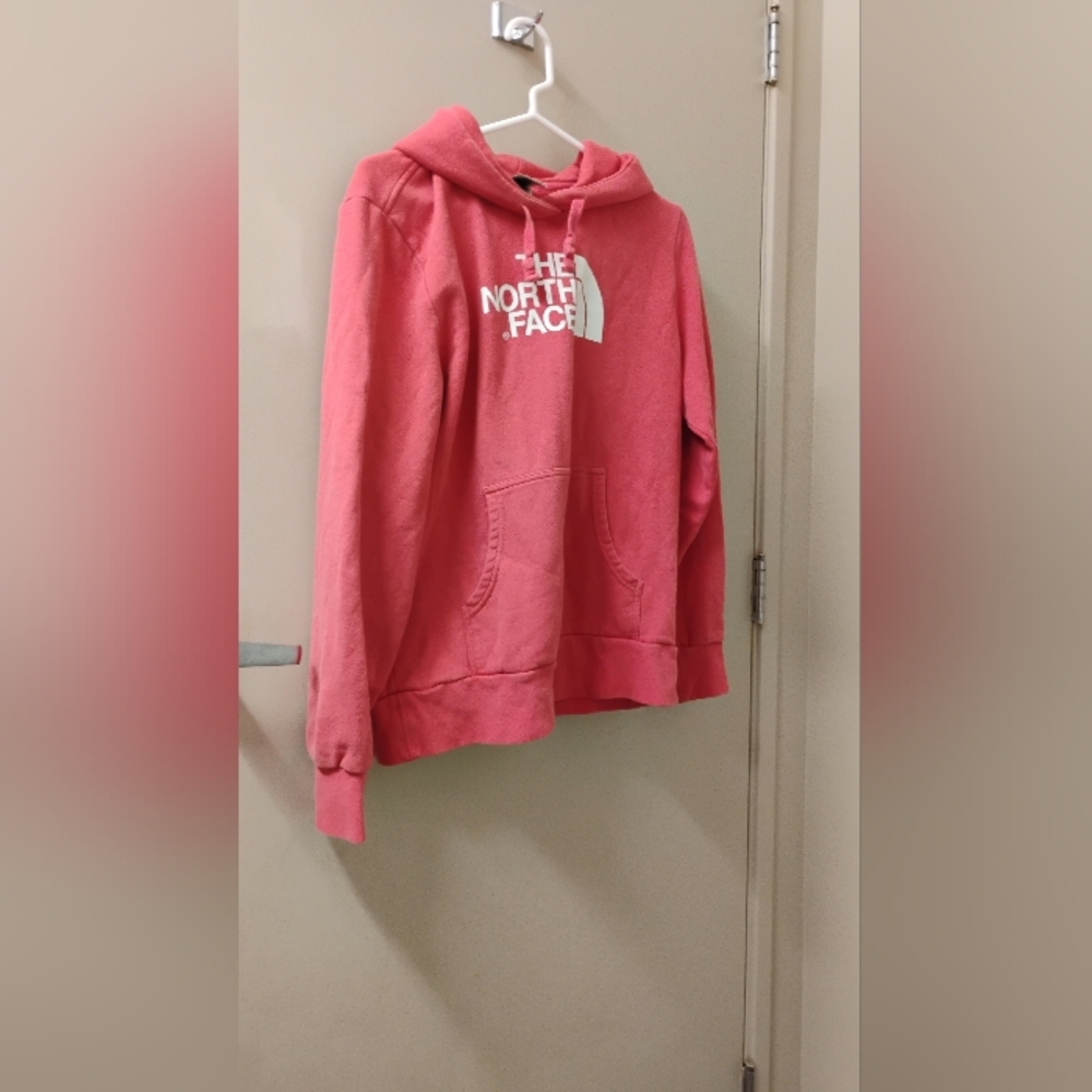 The North Face Women's Logo Pink Hoodie Sweatshirt Sz L